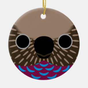 The face of a Red-fan parrot Ceramic Ornament