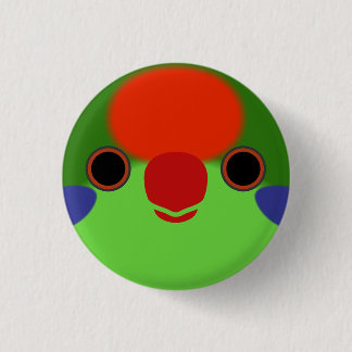 The face of a Red-fronted lorikeet 3 Cm Round Badge