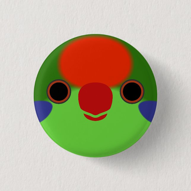 The face of a Red-fronted lorikeet 3 Cm Round Badge (Front)
