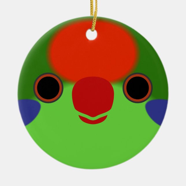 The face of a Red-fronted lorikeet Ceramic Ornament (Front)