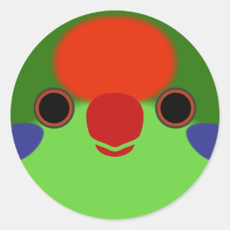 The face of a Red-fronted lorikeet Classic Round Sticker