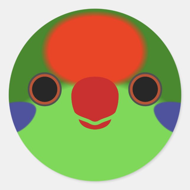 The face of a Red-fronted lorikeet Classic Round Sticker (Front)