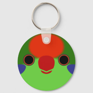 The face of a Red-fronted lorikeet Key Ring