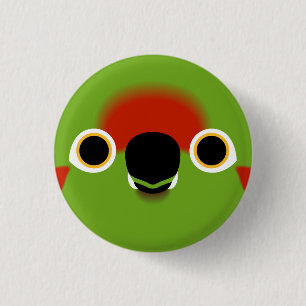 The face of a Red-fronted macaw 3 Cm Round Badge