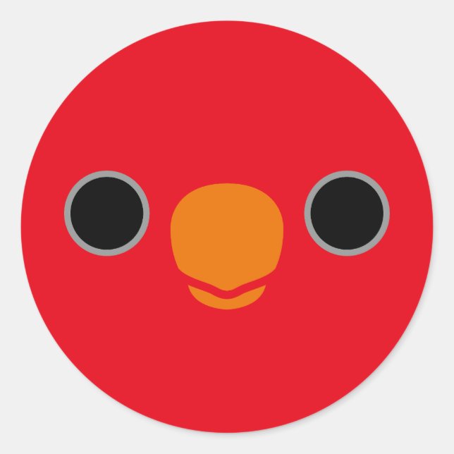 The face of a Red Lory Classic Round Sticker (Front)