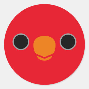 The face of a Red Lory Classic Round Sticker