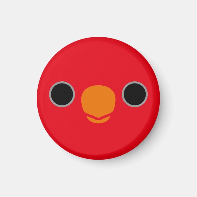 The face of a Red Lory Magnet (Front)