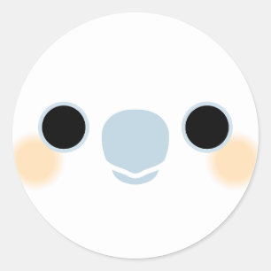 The face of a Red-vented cockatoo Classic Round Sticker