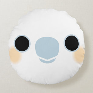 The face of a Red-vented cockatoo Round Cushion