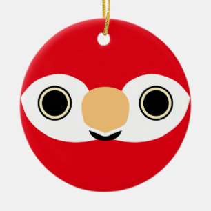 The face of a Scarlet macaw Ceramic Ornament