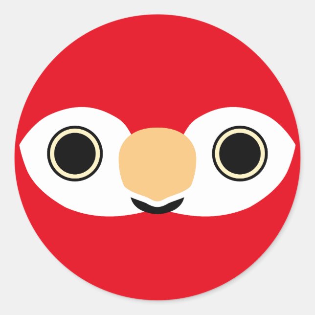 The face of a Scarlet macaw Classic Round Sticker (Front)