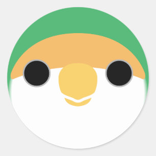 The face of a Sea Green peach-faced lovebird Classic Round Sticker