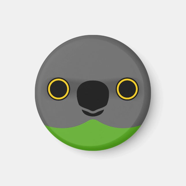 The face of a Senegal Parrot Magnet (Front)