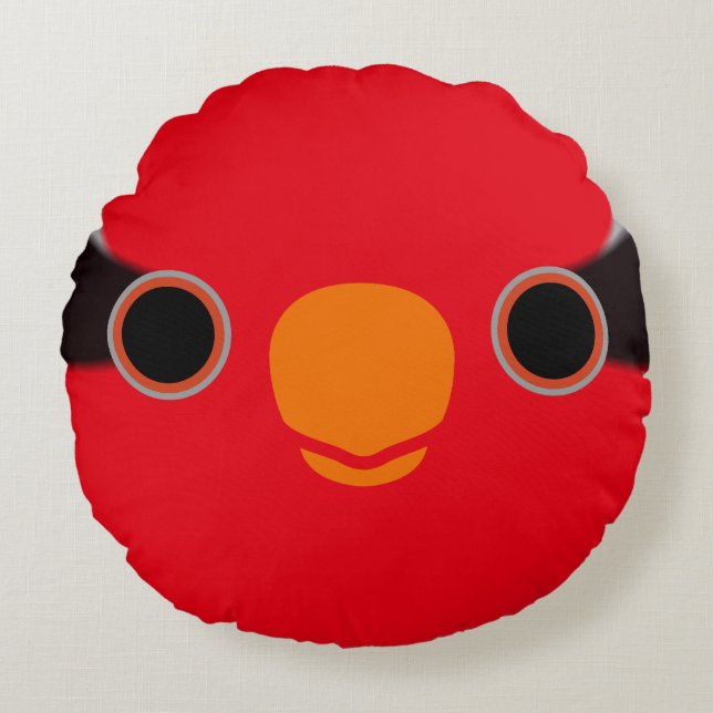 The face of a Stella's lorikeet Round Cushion (Front)