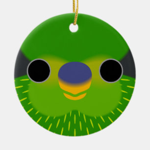 The face of a Striated lorikeet Ceramic Ornament
