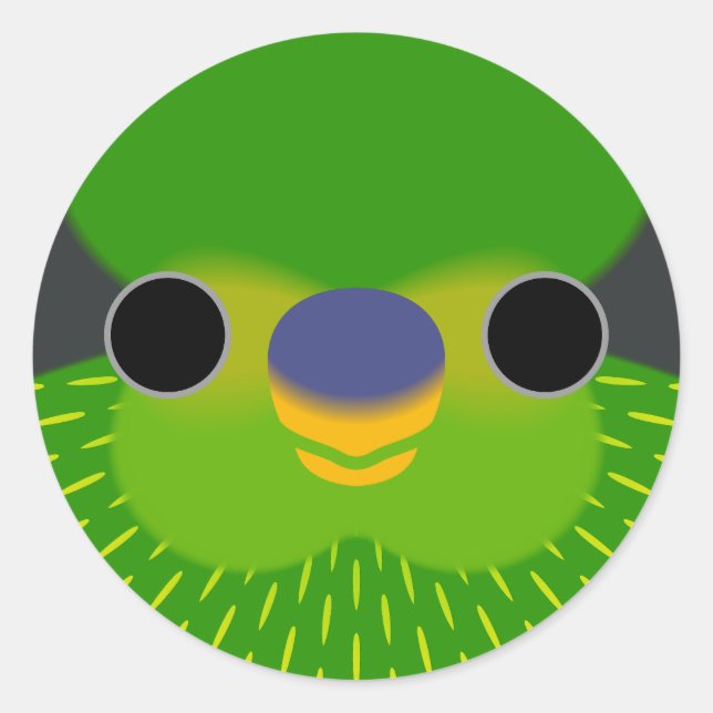 The face of a Striated lorikeet Classic Round Sticker (Front)