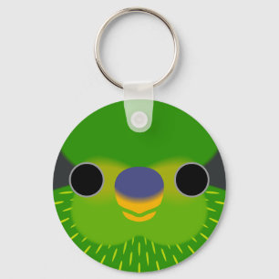 The face of a Striated lorikeet Key Ring