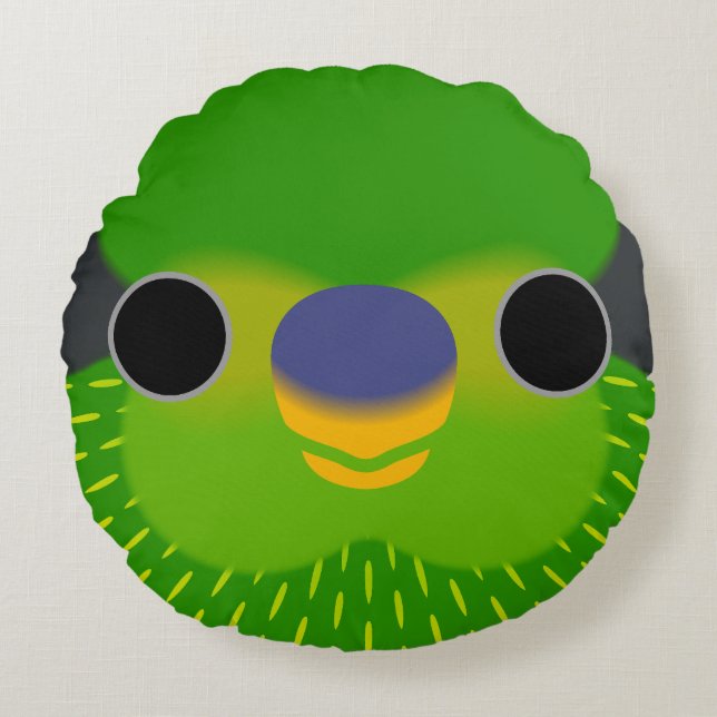 The face of a Striated lorikeet Round Cushion (Front)