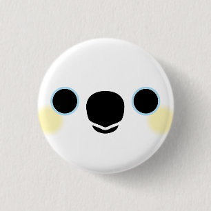 The face of a Sulphur-crested cockatoo 3 Cm Round Badge