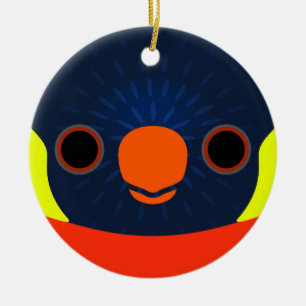 The face of a Sunset lorikeet Ceramic Ornament