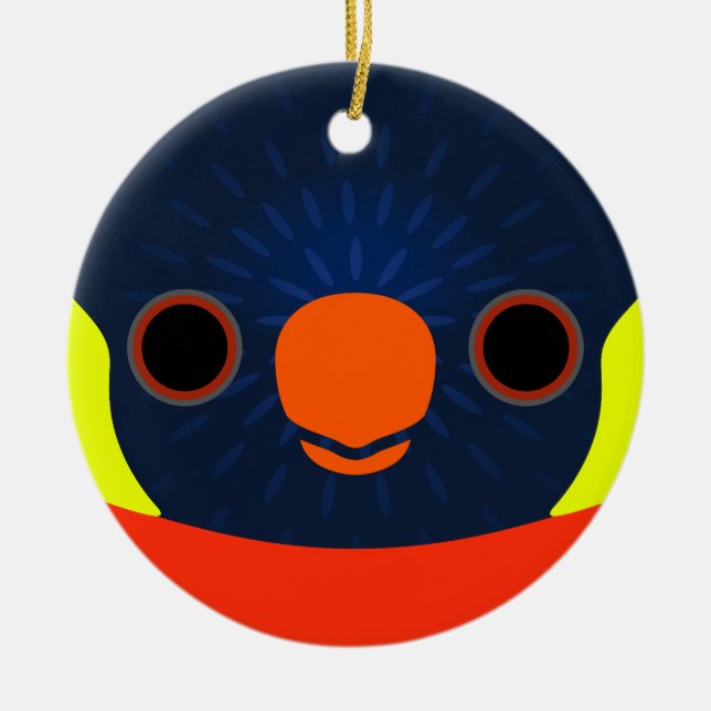 The face of a Sunset lorikeet Ceramic Ornament (Front)