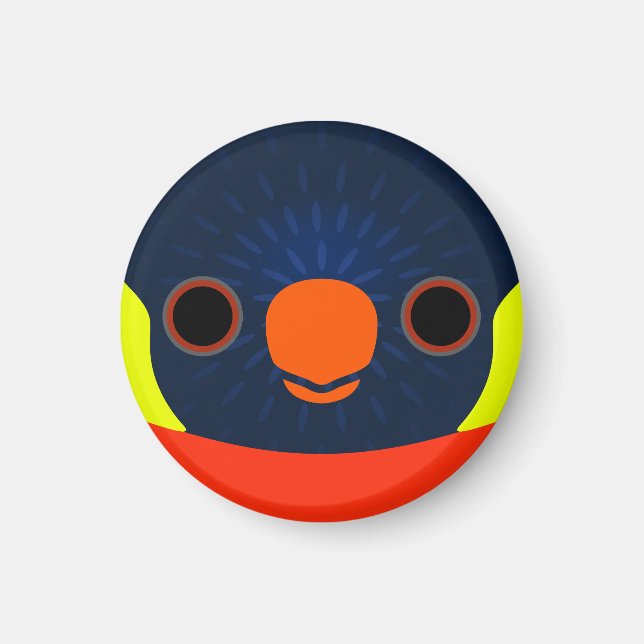 The face of a Sunset lorikeet Magnet (Front)