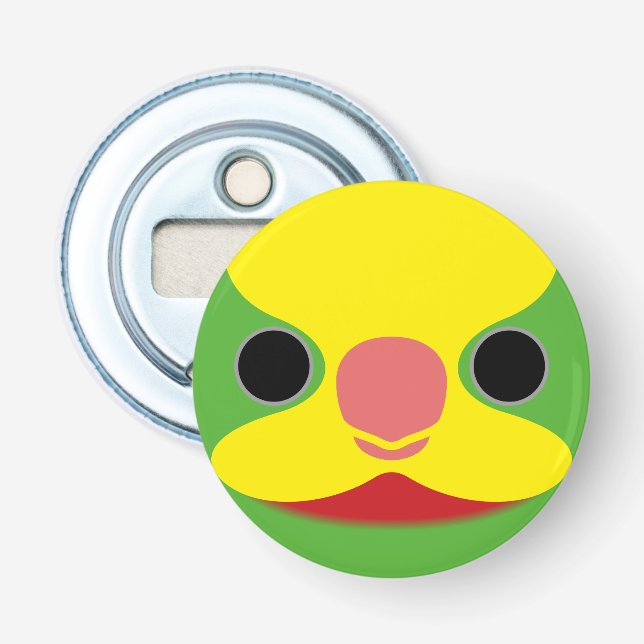 The face of a Superb parrot Bottle Opener (Front)