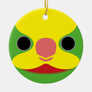 The face of a Superb parrot Ceramic Ornament
