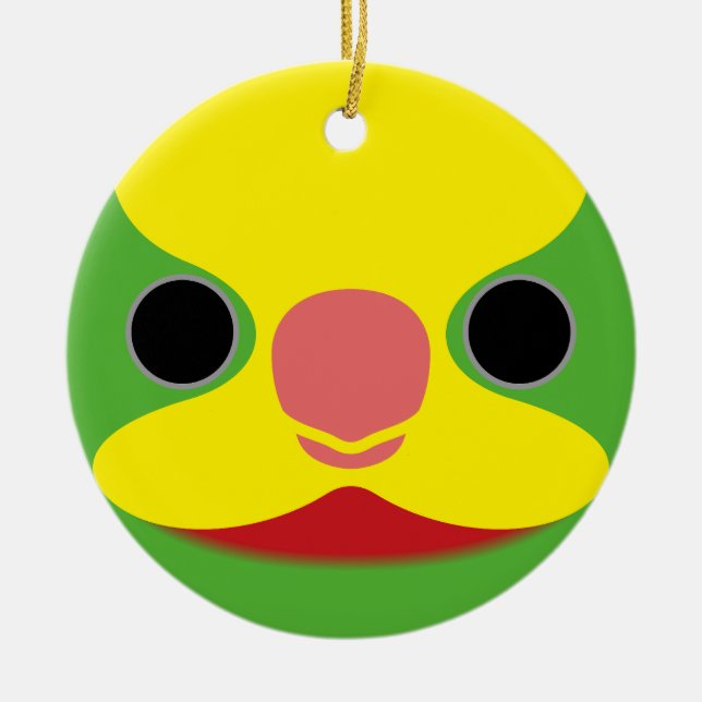 The face of a Superb parrot Ceramic Ornament (Front)