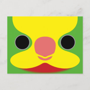 The face of a Superb parrot Holiday Postcard