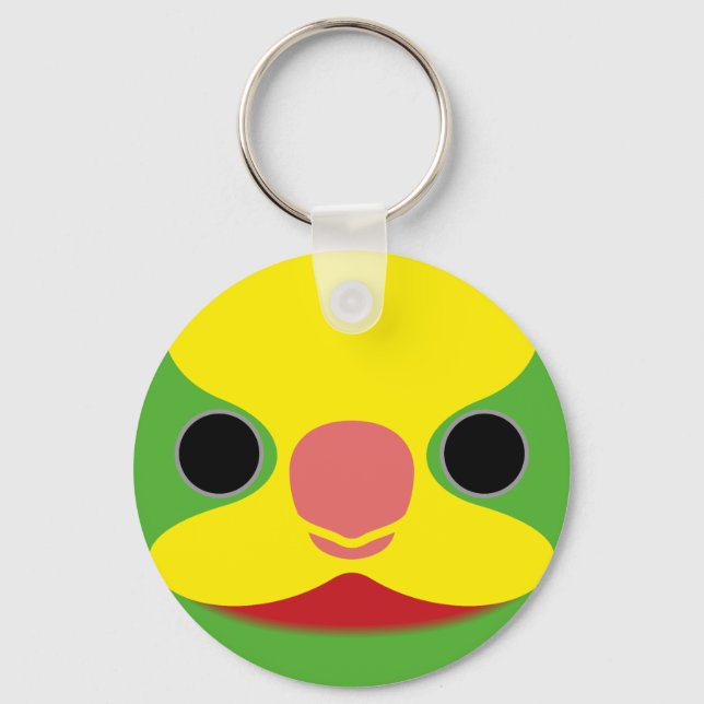 The face of a Superb parrot Key Ring (Front)