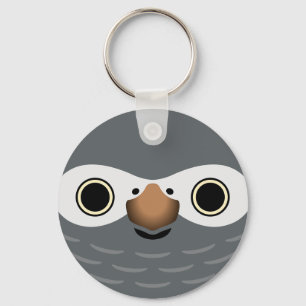 The face of a Timneh African Grey Parrot Key Ring