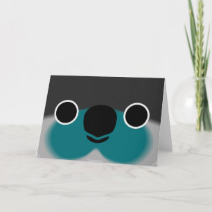 The face of a Turquoise Green-cheeked parakeet Card