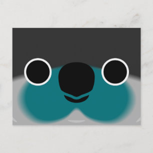 The face of a Turquoise Green-cheeked parakeet Holiday Postcard