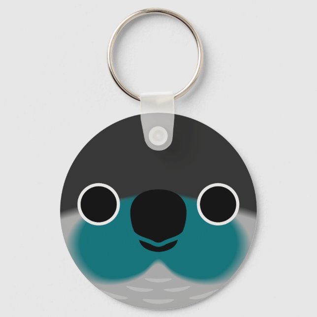 The face of a Turquoise Green-cheeked parakeet Key Ring (Front)