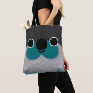 The face of a Turquoise Green-cheeked parakeet Tote Bag
