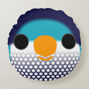The face of a Ultramarine lorikeet Round Cushion