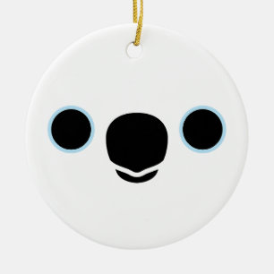 The face of a Umbrella Cockatoo Ceramic Ornament