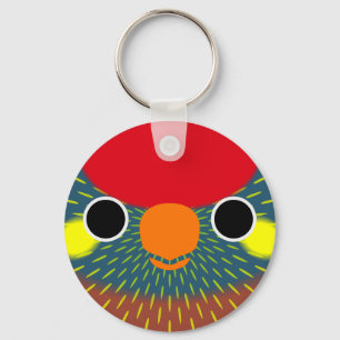 The face of a Varied Lorikeet Key Ring