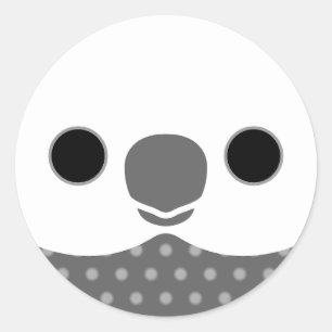 The face of a white-faced Pearl male cockatiel Classic Round Sticker