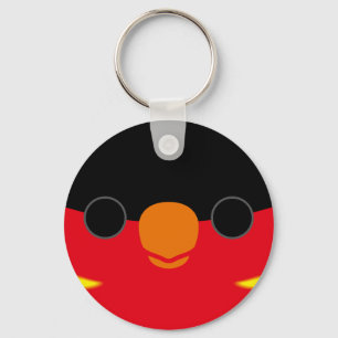 The face of a White-naped lory Key Ring