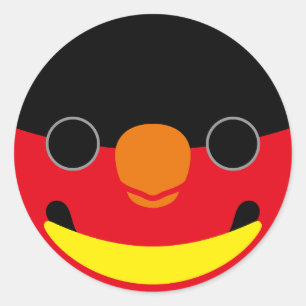 The face of a Yellow-bibbed Lory Classic Round Sticker