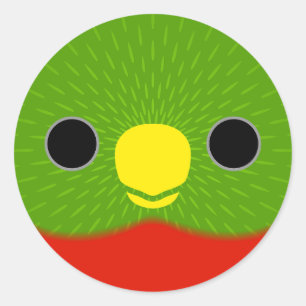 The face of a Yellow-billed lorikeet Classic Round Sticker