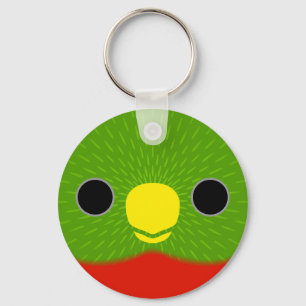The face of a Yellow-billed lorikeet Key Ring