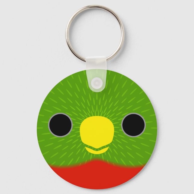 The face of a Yellow-billed lorikeet Key Ring (Front)