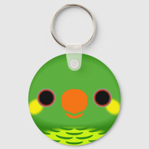 The face of a Yellow-cheeked lorikeet Key Ring