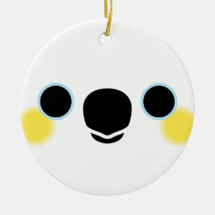 The face of a Yellow-crested cockatoo Ceramic Ornament
