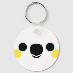 The face of a Yellow-crested cockatoo Key Ring