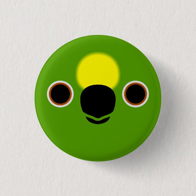 The face of a Yellow-crowned amazon 3 Cm Round Badge (Front)