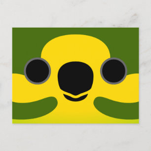 The face of a Yellow-eared parrot Holiday Postcard